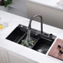 Кухонная мойка Lefton Waterfall Workstation Kitchen Sink Set With Digital Temperature Display-KS2204: Форма Прямоугольная