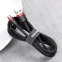 Кабель Baseus USB Cable to microUSB Cafule 2m Black / Red (CAMKLF-C91) фото 3