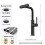 Смеситель для кухни Lefton Waterfall & Pull-Out Kitchen Faucet with Temperature Display-KF2209 Matt Black: Термостат Нет
