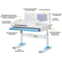 Комплект S ErgoKids TH-325 Blue парта + тумба (TH-325 + BD C3_ BLUE): Регулировка угла наклона есть
