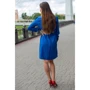 Платье FLFashion Хоо ХПХ 3251 52 синее повседневное до середины бедра: Состав Лен
