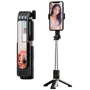 XO SS10 Mini Tripod Stand Bluetooth Selfie Stick with Mirror 80cm Black