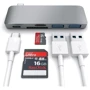 Адаптер Satechi Adapter Passthrough USB-C to USB-C+micro SD+SD+2xUSB3.0 Space Gray (ST-TCUPM): Дополнительные разъемы USB OTG, SD+TF Card, USB-C