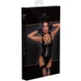 Боди Noir Handmade F244 Powerwetlook body with high cut bottom hem Black, M