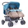 Коляска для двойни Lorelli TWIN (blue/beige moon bear)