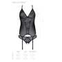 Корсет с пажами, трусики с ажурным декором и открытым шагом Passion Ursula Corset white XXL/XXXL