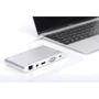 Адаптер Digitus Adapter USB-C to USB-C + VGA + 3xUSB 3.0 + HDMI + RJ45 + MiniDP Silver (DA-70861): Колір сріблястий
