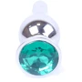 Анальная пробка с кристаллом BOSS of TOYS Boss Series - Jewellery Silver BUTT PLUG Green, BS6400078