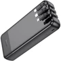 Зовнішній акумулятор Hoco Power Bank 20000mAh J114A with Cable Black: Вбудований кабель Apple Lightning / USB Type-C
