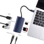 Адаптер COTEetCI Adapter USB-C to USB-C + 3xUSB + HDMI + RJ45 + SD Grey (MB1086): Колір серый