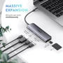 Адаптер Ugreen Adapter CM195 USB-C to USB-C+HDMI+SD+2хUSB 3.0 Gray (70411): Колір сірий