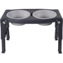 Миска Dexas подвійна Adjustable 2хPet Feeder з регульованими ніжками з нержавіючої сталі 960 мл Сірий (PW120432SS): Обсяг 0.96 л