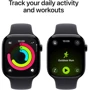 Apple Watch Series 11 GPS + Cellular 42mm Jet Black Aluminium Case with Black Sport Band - M/L (MF854)