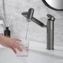 Смеситель для раковины Lefton 360° Rotatable Single-Hole Bathroom Faucet-BF2208 Brushed Nickel: Тип излива Многонаправленный