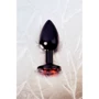 Анальна пробка із кристалом Toyfa Metal Black anal plug ruby gem