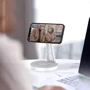 Зарядний пристрій WIWU Wireless Charger Stand MagSafe 2 in 1 (M13) White  for iPhone 16 I 15 I 14 I 13 I 12 series фото 7