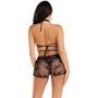 Комплект Leg Avenue Wrap Around Bra Top & Boy Shorts Black One Size
