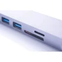 Адаптер Zamax Adapter USB-C to 2xUSB-C+HDMI+2xUSB+SD+RJ45 Silver: Дополнительные разъемы SD+TF Card, Ethernet, HDMI, USB-C, USB OTG