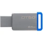 USB-флешка Kingston 64GB DataTraveler 50 USB 3.0 Metal/Blue (DT50/64GB): Объем памяти 64 GB