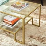 Журнальный столик Leobert Madison в стиле Loft золотистый (5903332071524)	: Особенности Регулируемая высота ножек, Дополнительные полки