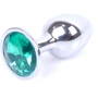 Анальная пробка Boss Series - Jewellery Silver PLUG Green S (BS6400011)