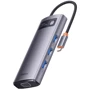 Адаптер Baseus Adapter Metal Gleam Series USB-C to HDMI+3xUSB3.0+PD+VGA+RJ45 Gray (WKWG040013)