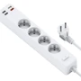 Сетевой фильтр WIWU PD20W Power Strip 4/1.6m 3xUSB 3.0/1xUSB-C White (6936686400909)