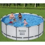 Бассейн Bestway каркасный круглый 396-122 см (5618W) (12690 л, фильтр-насос 220V, лестница, крышка-чехол) фото 2