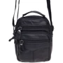 Мужская сумка через плечо Borsa Leather черная (K101b-black)