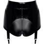 Шортики Noir Handmade F325 Glam suspender wetlook and vinyl shorts Вlack, 3XL