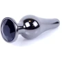 Анальная пробка с кристаллом BOSS of TOYS Boss Series - Jewellery Dark Silver BUTT PLUG Black, BS6400056
