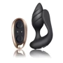 Анально-вагінальний вібратор для пар Rocks Off Cocktail Black, пульт ДУ