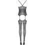 Комбинезон-сетка Obsessive F225 (Черный, S/M/L)