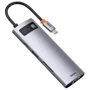 Адаптер Baseus Adapter Metal Gleam Series USB-C to HDMI+2xUSB3.0+PD+SD+TF+VGA Grey (WKWG050013)