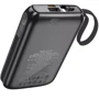 Внешний аккумулятор Hoco Power Bank 10000mAh Q19 Lucky with Cable 30W Black: Встроенный кабель Apple Lightning / USB Type-C