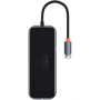 Адаптер Baseus Adapter AcmeJoy USB-C to HDMI+2xUSB3.0+USB2.0+USB-C+RJ45+SD Black (WKJZ010613): Колір чорний