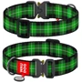 Ошейник для собак WAUDOG Nylon с QR паспортом Шотландка зеленая, XXL (4535-0099)