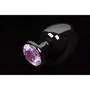 Пикантные штучки, Маленькая графитовая анальная пробка с кристаллом - 6x2.5 см, розовый