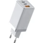 Зарядний пристрій Baseus Wall Charger GaN2 2xUSB-C+USB 65W White with USB-C Cable (CCGAN2P-B02)