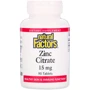 Natural Factors Zinc Citrate, 15 mg, 90 Tablets (NFS-01678)