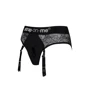 Кружевные трусы для страпона с подвязками для чулок Strap-On-Me DIVA HARNESS - M