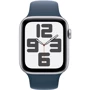 Apple Watch SE 2 2023 44mm GPS Silver Aluminum Case with Storm Blue Sport Band - M/L (MREE3) UA: Материал фторэластомер синего цвета