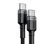 Кабель Baseus Cable USB-C to USB-C Cafule PD2.0 100W 1m Gray/Black (CATKLF-DLG1): Тип USB-C - USB-C
