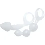 Сет из 2 анальных пробок Bottoms Up Butt Silicone Anal Toy, белый