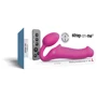 Безремневой страпон с вибрацией Strap-On-Me Vibrating Fuchsia L, регулируемый, пульт ДУ