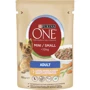 Вологий корм Purina ONE mini для собак з куркою, морквою та зеленою квасолею в підливі 20х100 г (7613036473415)