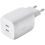 Зарядное устройство Belkin Wall Charger 2хUSB-С GaN 65W White (WCH013VFWH)