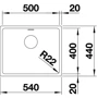 Blanco ANDANO 500-U 522967: Форма Прямоугольная