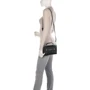 Женская сумка-cэтчел Guess Bea Mini Top Handle Flap черная (HWVS8132780-BLA): Фактура Тиснение, Матовая
