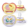 Пустышка Philips Avent Ultra Air, 0-6 мес., 2 шт, дизайн для девочек (SCF087/04)